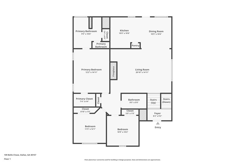 2,470/Mo, 109 Belle Chase Dallas, GA 30157 Floor Plan View 2
