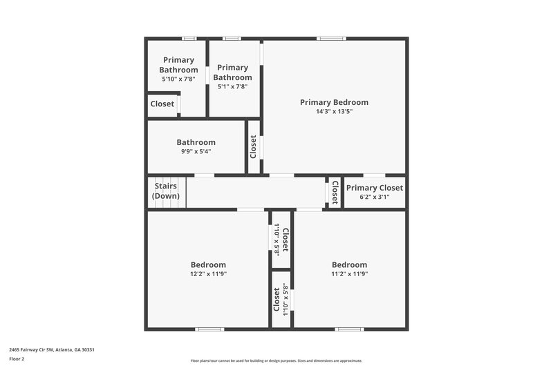 1,805/Mo, 2465 FAIRWAY Circle SW Atlanta, GA 30331 Floor Plan View 2