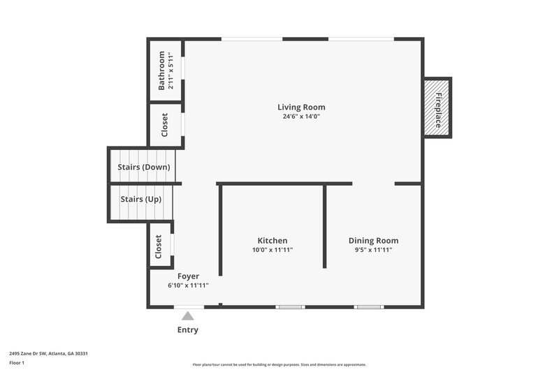 1,665/Mo, 2495 ZANE Drive Atlanta, GA 30331 Floorplan View