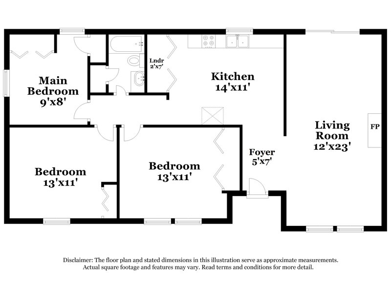 1,850/Mo, 2743 Argyle Dr NW Atlanta, GA 30318 Floor Plan View
