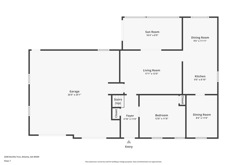 1,900/Mo, 3240 Devilla Trce Atlanta, GA 30349 Floor Plan View