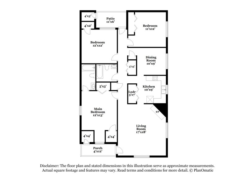 1,255/Mo, 5408 Glen Haven Dr Atlanta, GA 30349 Floor Plan View
