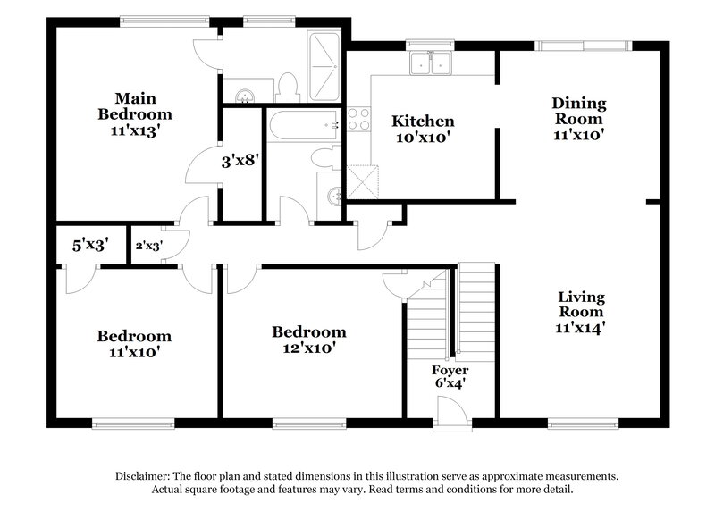 2,550/Mo, 4522 Doral Dr SW Atlanta, GA 30331 Floor Plan View