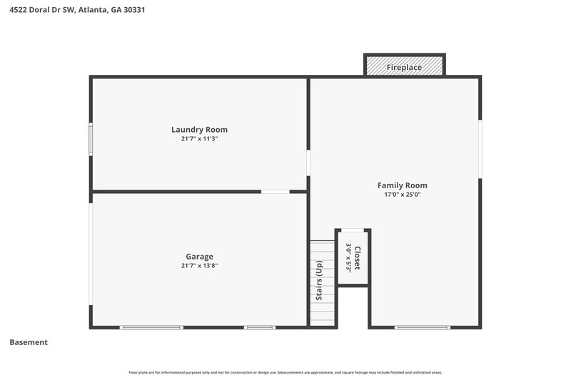 1,800/Mo, 4522 Doral Dr SW Atlanta, GA 30331 Floor Plan View