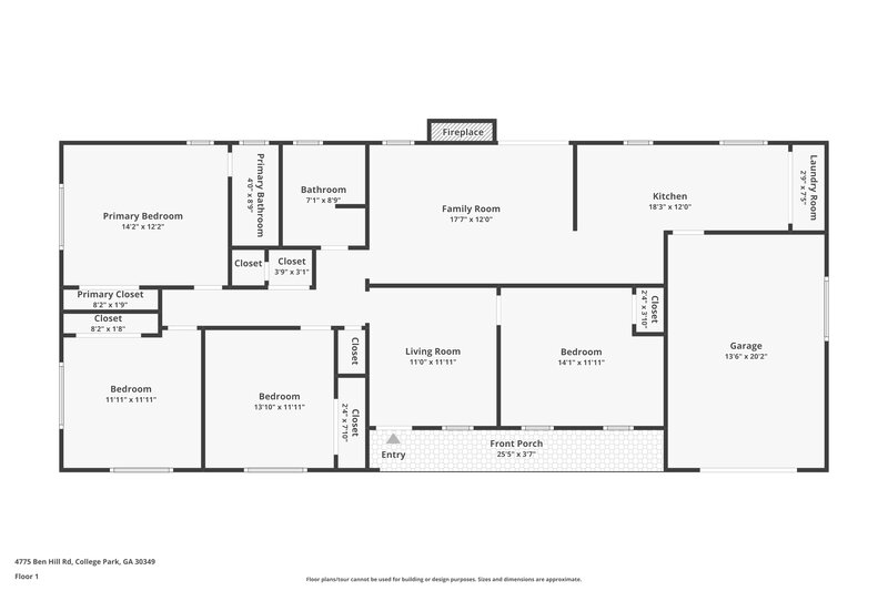 1,680/Mo, 4775 Ben Hill Rd Atlanta, GA 30349 Floorplan View