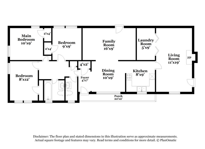1,840/Mo, 1642 Pine Cir Austell, GA 30168 Floor Plan View
