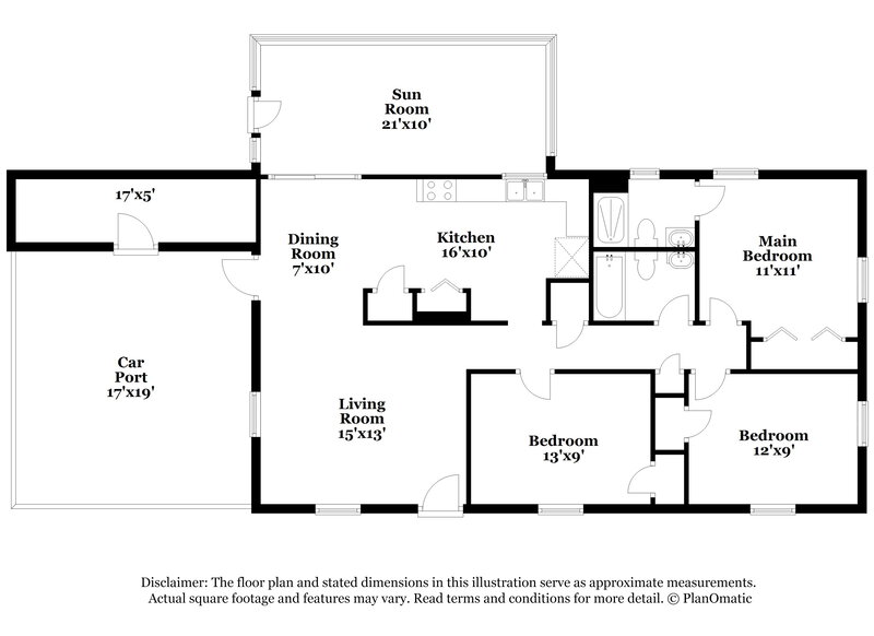 1,595/Mo, 6970 Richard Ln Austell, GA 30168 Floor Plan View