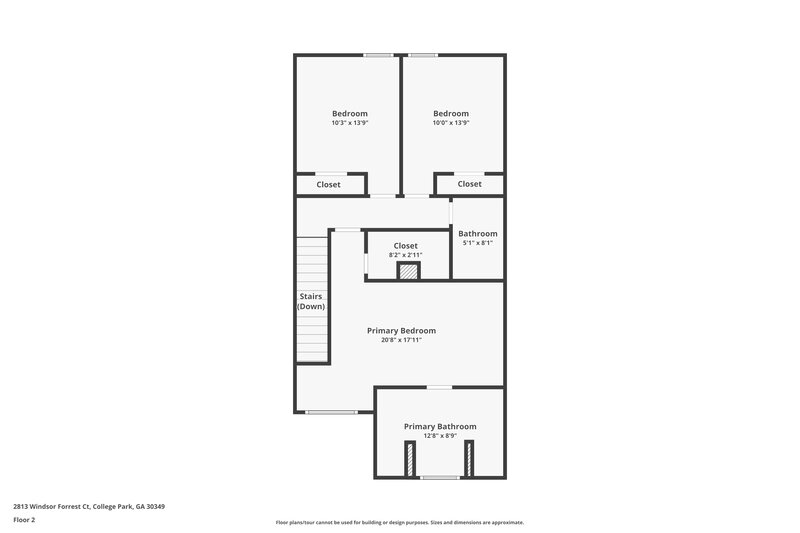 1,815/Mo, 2813 Windsor Forrest Ct College Park, GA 30349 Floor Plan View 2