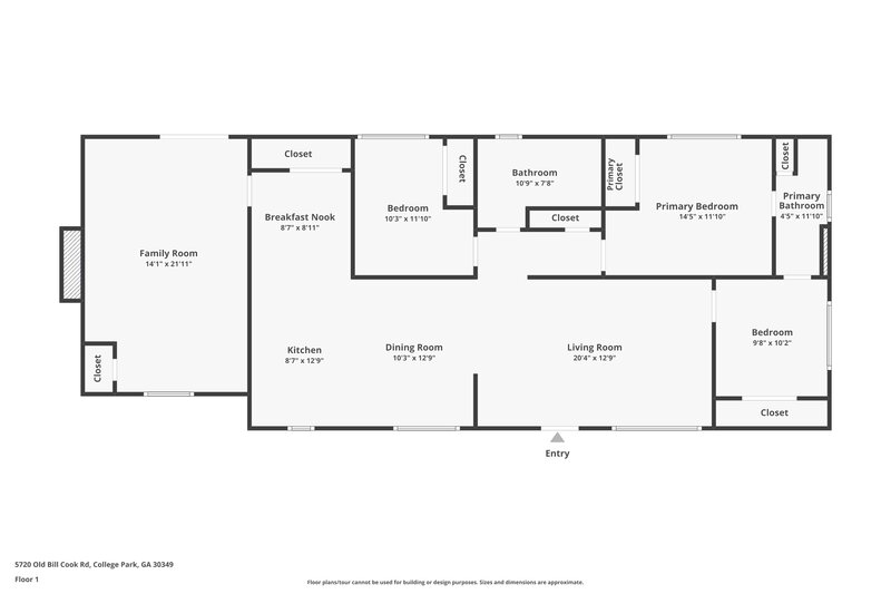 1,595/Mo, 5720 Old Bill Cook Rd College Park, GA 30349 Floorplan View