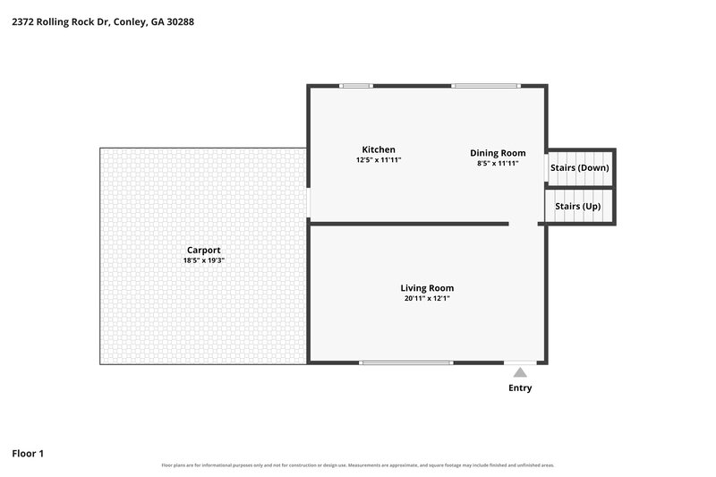 1,810/Mo, 2372 ROLLING ROCK Drive Conley, GA 30288 Floor Plan View 2