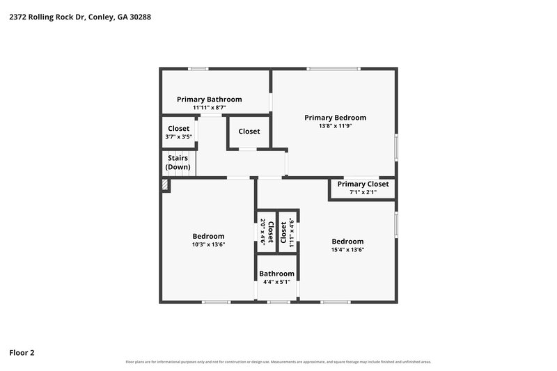 1,810/Mo, 2372 ROLLING ROCK Drive Conley, GA 30288 Floor Plan View 3