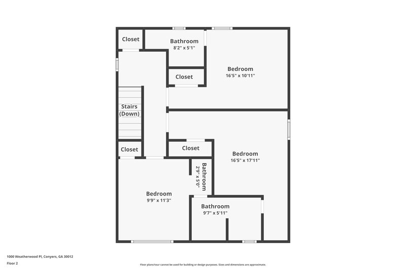 1,665/Mo, 1000 Weatherwood Pl Conyers, GA 30012 Floor Plan View 2