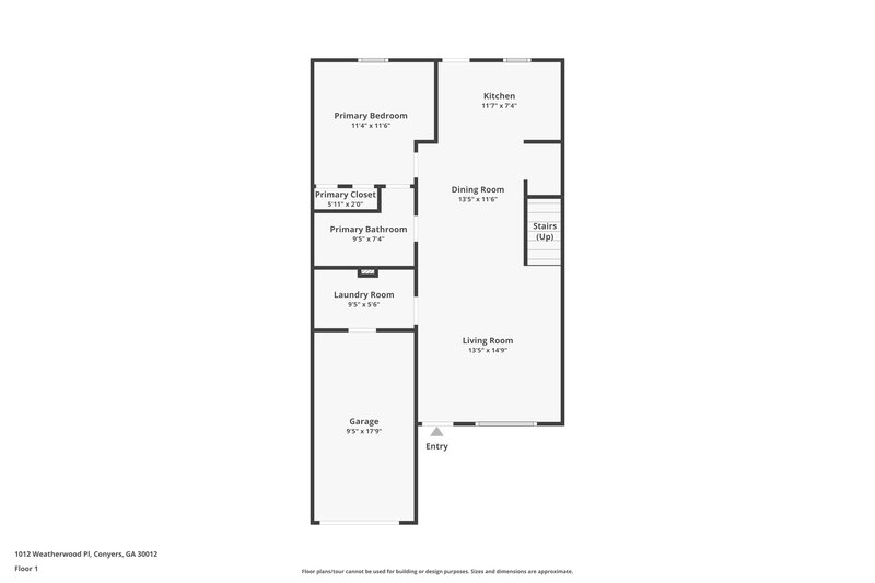 1,655/Mo, 1012 Weatherwood Pl Conyers, GA 30012 Floor Plan View