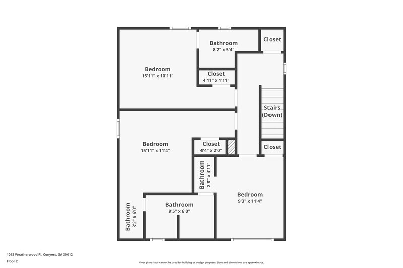 1,655/Mo, 1012 Weatherwood Pl Conyers, GA 30012 Floor Plan View 2