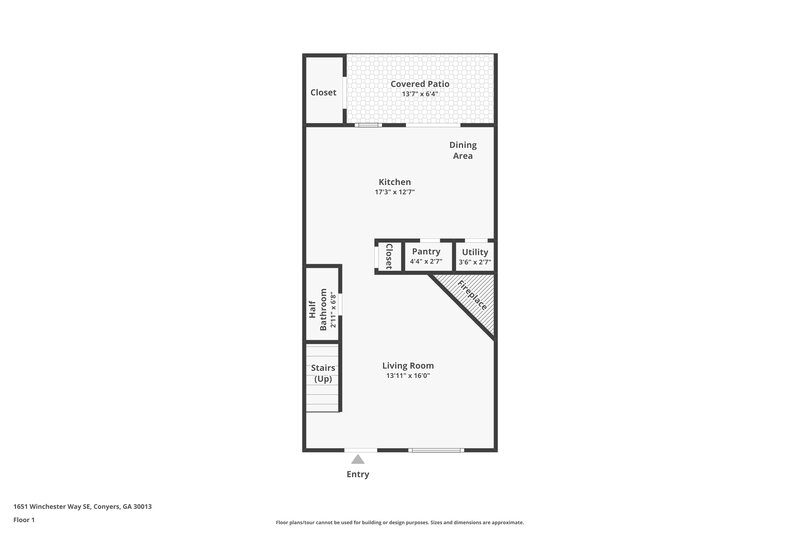 1,495/Mo, 1651 Winchester Way Conyers, GA 30013 Floor Plan View