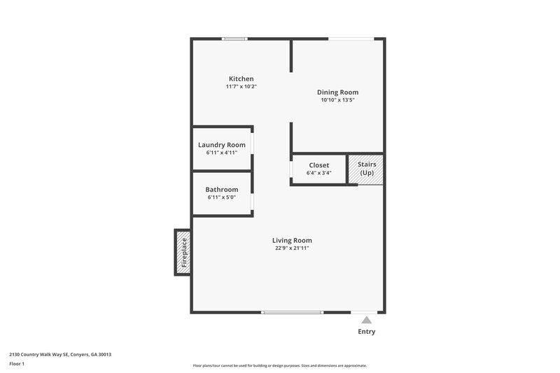 1,395/Mo, 2130 Country Walk Unit A Conyers, GA 30013 Floor Plan View