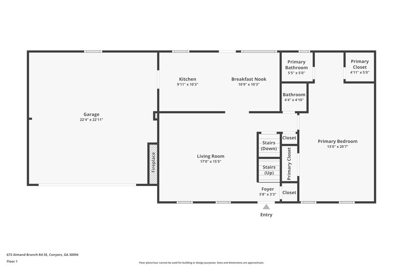 1,890/Mo, 672 Almand Branch Road Conyers, GA 30094 Floorplan View