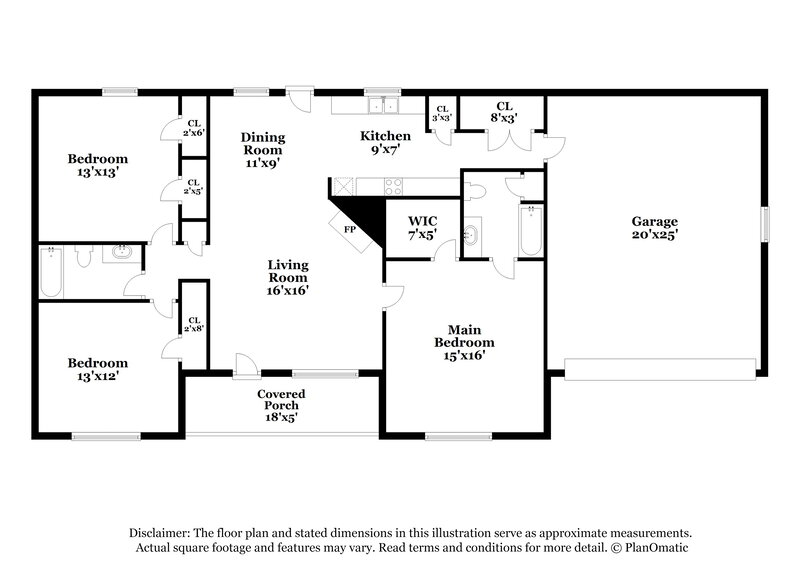 2,460/Mo, 8224 Sterling Ln Covington, GA 30014 Floor Plan View
