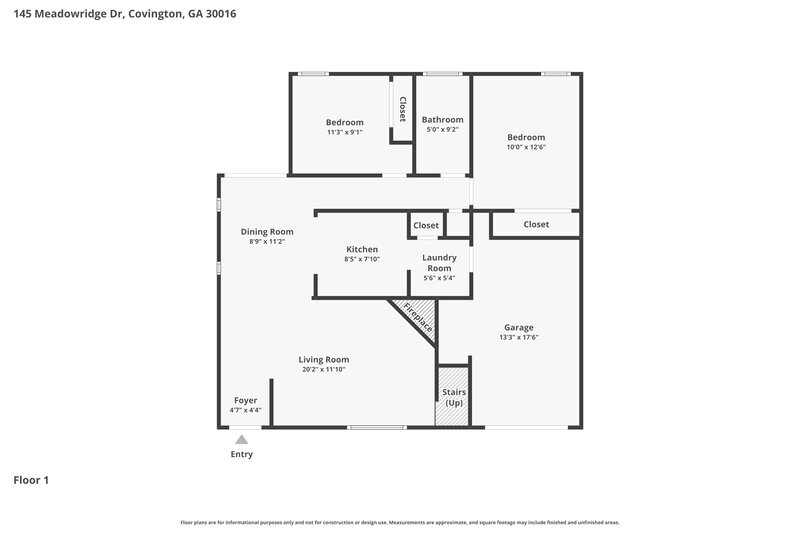 1,740/Mo, 145 Meadowridge Dr Covington, GA 30016 Floor Plan View