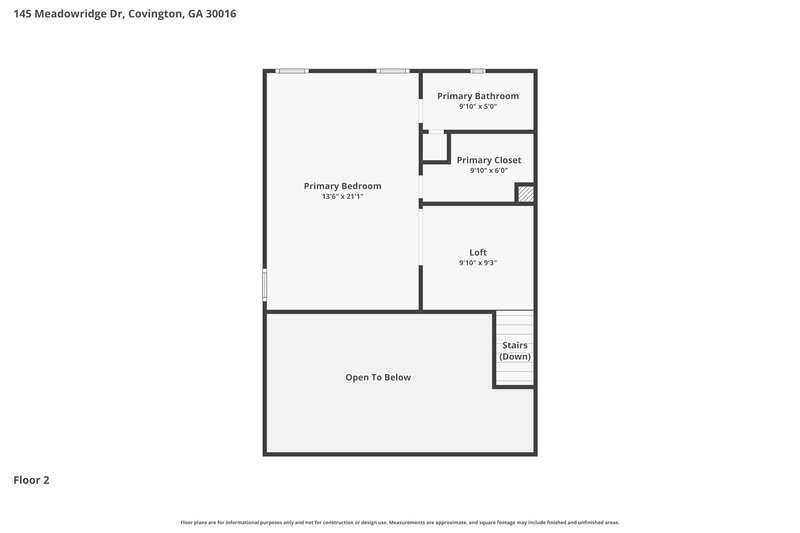 1,740/Mo, 145 Meadowridge Dr Covington, GA 30016 Floor Plan View 2