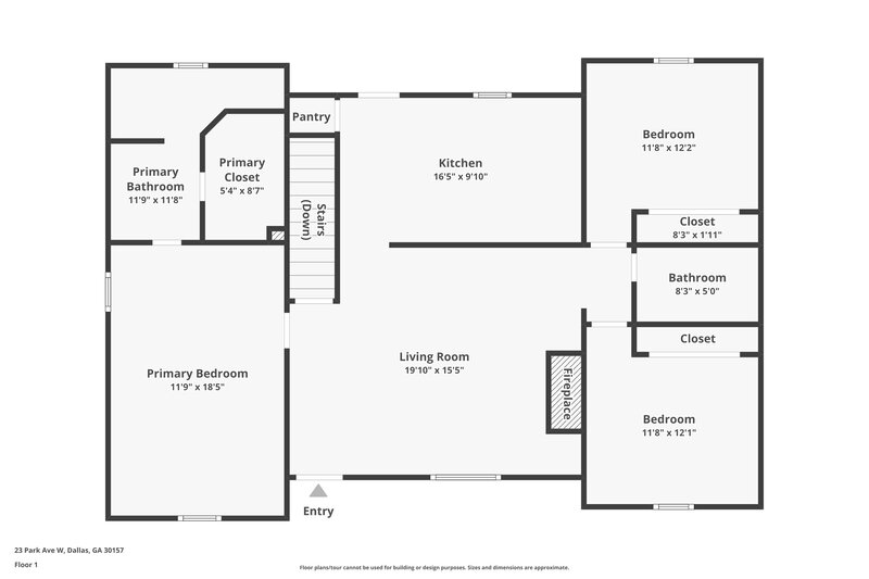 1,855/Mo, 23 Park Ave W Dallas, GA 30157 Floor Plan View