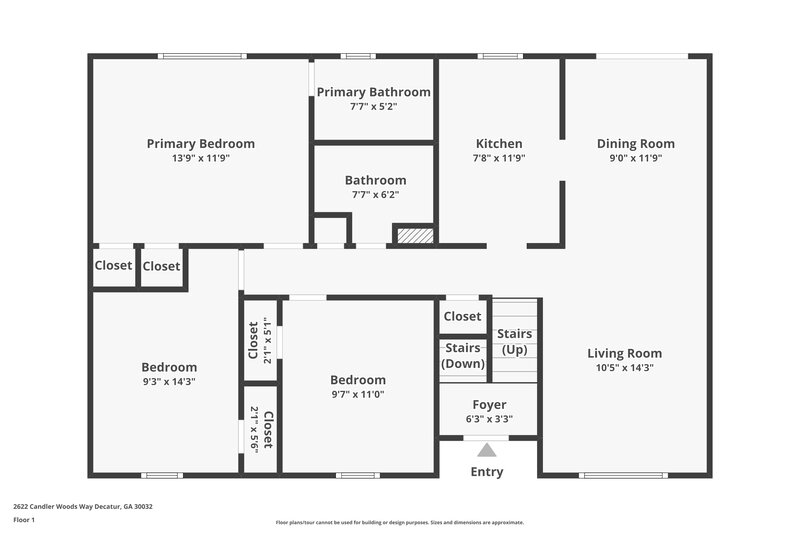 2,035/Mo, 2622 CANDLER WOODS Way Decatur, GA 30032 Floorplan View 2
