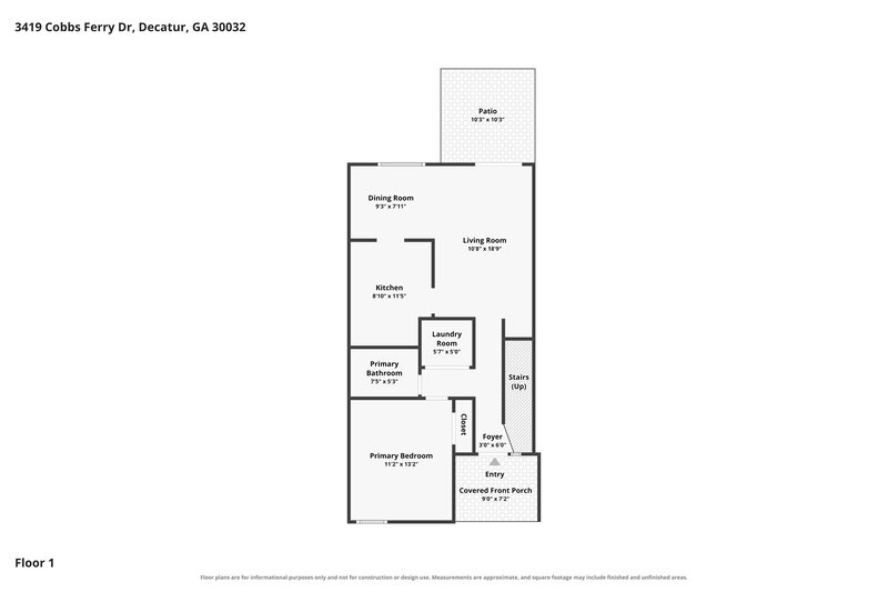 1,615/Mo, 3419 Cobbs Ferry Dr Decatur, GA 30032 Floor Plan View