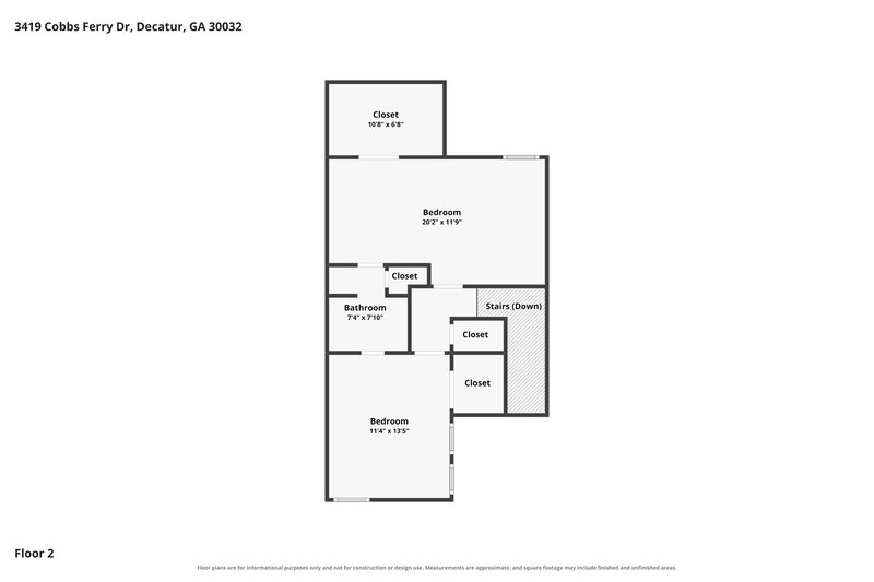 1,615/Mo, 3419 Cobbs Ferry Dr Decatur, GA 30032 Floor Plan View 2