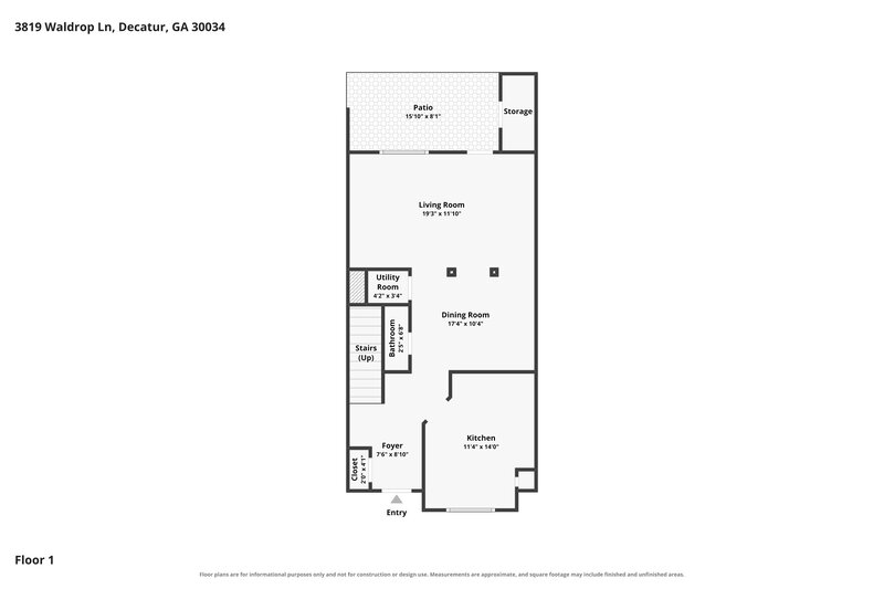 1,705/Mo, 3819 Waldrop Ln Decatur, GA 30034 Floor Plan View