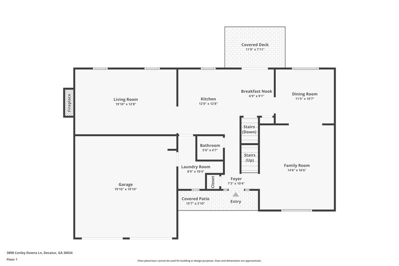 1,875/Mo, 3898 Conley Downs Ln Decatur, GA 30034 Floorplan View