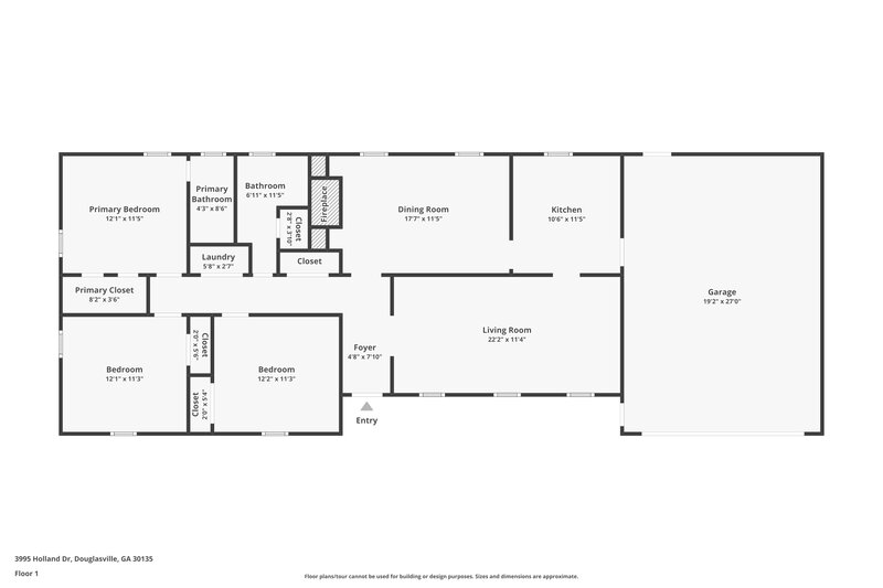 1,505/Mo, 3995 Holland Dr Douglasville, GA 30135 Floor Plan View