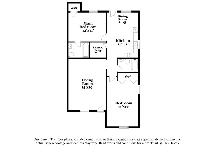 1,460/Mo, 8373 Warren Dr Douglasville, GA 30134 Floorplan View