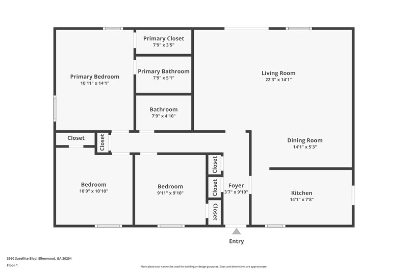 1,485/Mo, 3560 Satellite Blvd Ellenwood, GA 30294 Floor Plan View