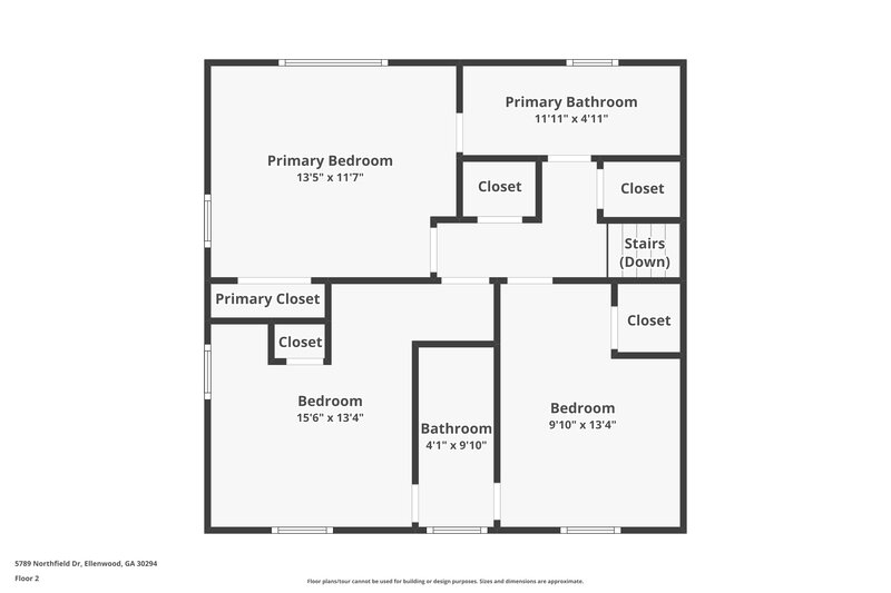 1,610/Mo, 5789 Northfield Dr Ellenwood, GA 30294 Floorplan View 2
