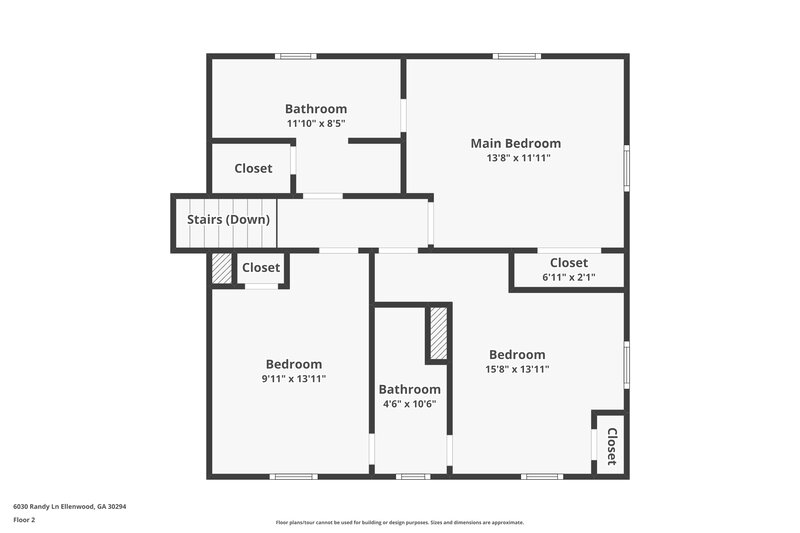 1,695/Mo, 6030 Randy Ln Ellenwood, GA 30294 Floor Plan View 3