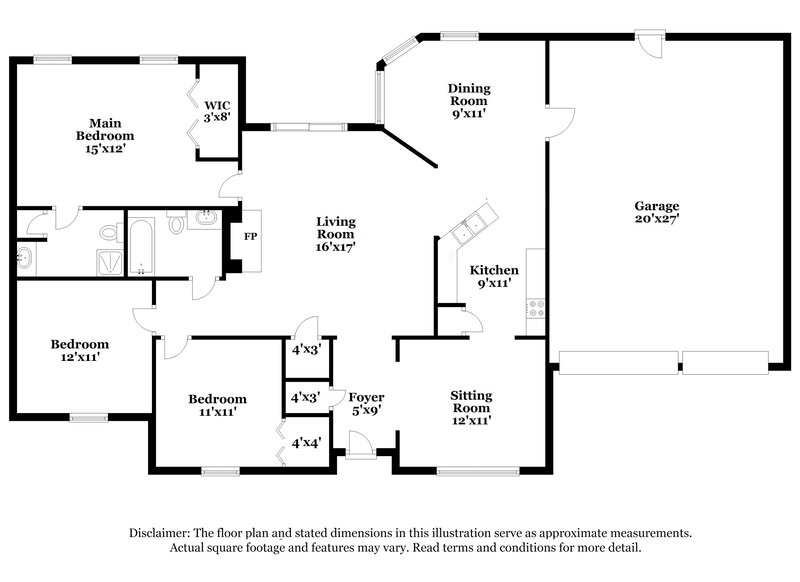 2,450/Mo, 4265 Loveless Pl Ellenwood, GA 30294 Floor Plan View