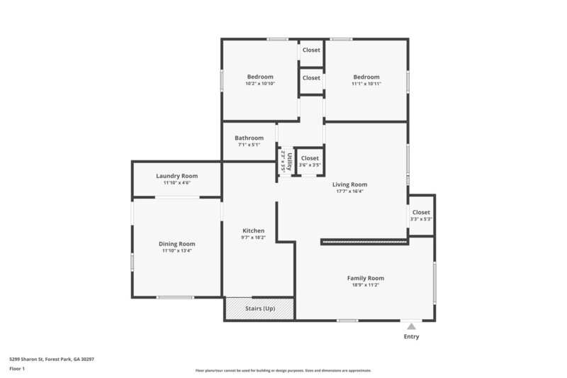 1,500/Mo, 5299 Sharon St Forest Park, GA 30297 Floorplan View