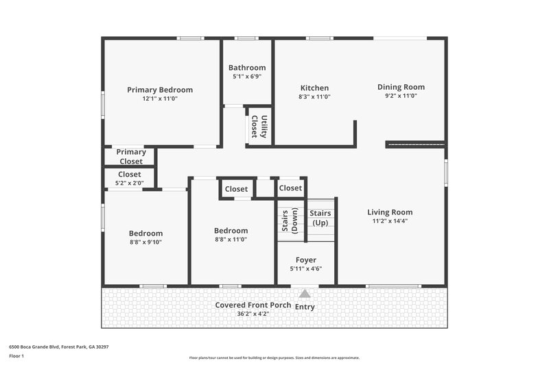 1,880/Mo, 6500 Boca Grande Blvd Forest Park, GA 30297 Floor Plan View