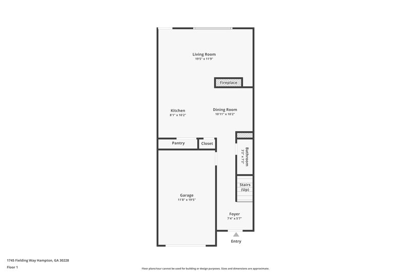 1,780/Mo, 1745 Fielding Way Hampton, GA 30228 Floorplan View