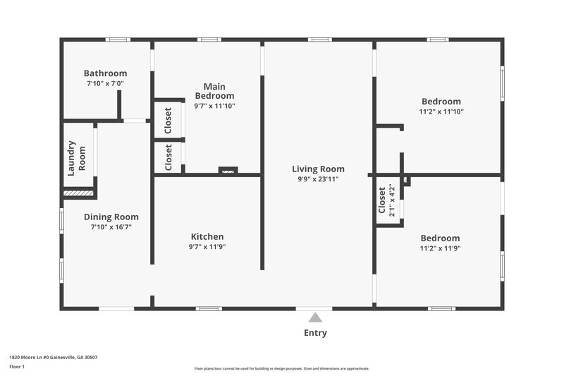 1,420/Mo, 1820 MOORE Lane Gainesville, GA 30507 Floor Plan View