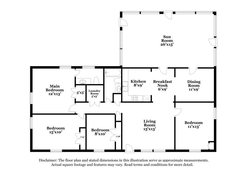 1,675/Mo, 10180 Foxfire Ter Jonesboro, GA 30238 Floorplan View