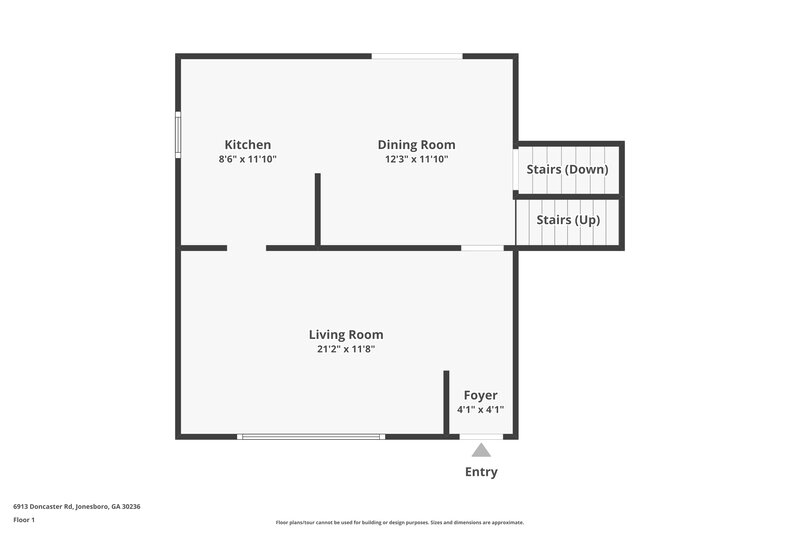 2,980/Mo, 6913 Doncaster Rd Jonesboro, GA 30236 Floor Plan View