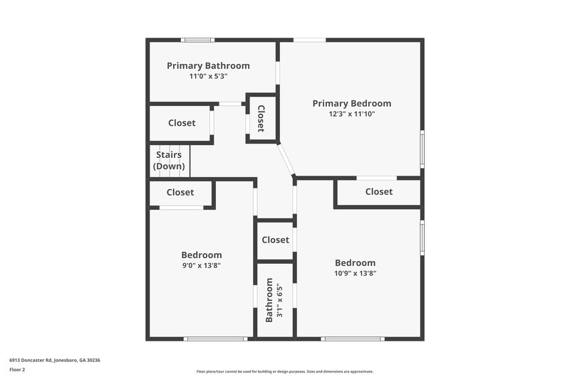 2,980/Mo, 6913 Doncaster Rd Jonesboro, GA 30236 Floor Plan View 2