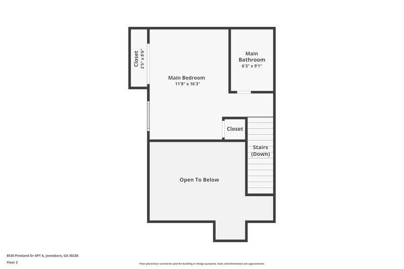 1,175/Mo, 8536 Pineland Dr Unit A Jonesboro, GA 30238 Floorplan View 2