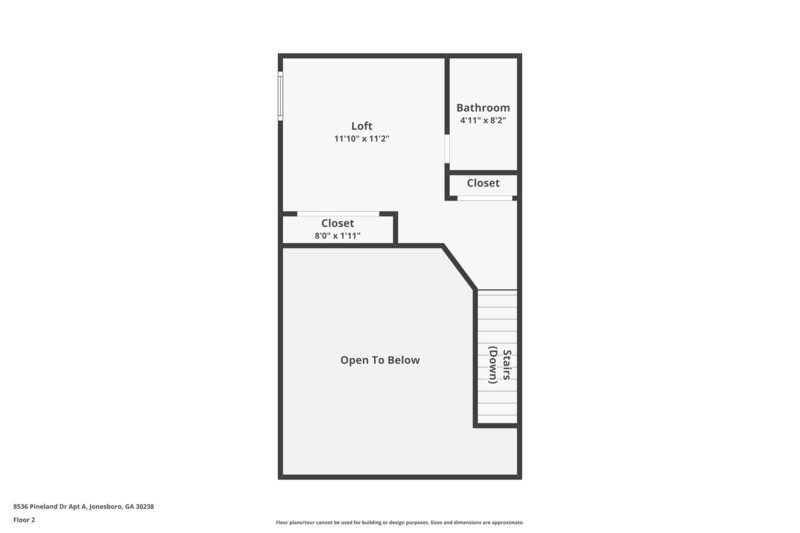 1,090/Mo, 8536 Pineland Dr Unit C Jonesboro, GA 30238 Floorplan View 2