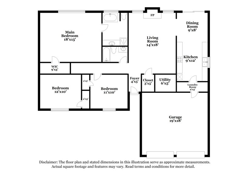 1,655/Mo, 8756 Ansley Way Jonesboro, GA 30238 Floorplan View