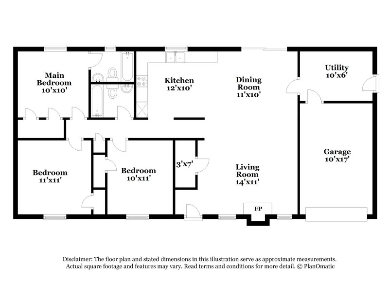 2,210/Mo, 1893 GINGHAM Way Lithonia, GA 30058 Floor Plan View