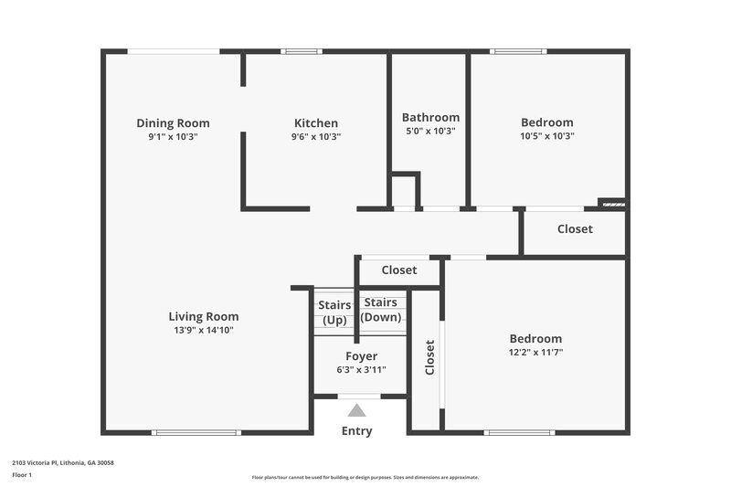 1,925/Mo, 2103 VICTORIA Place Lithonia, GA 30058 Floor Plan View