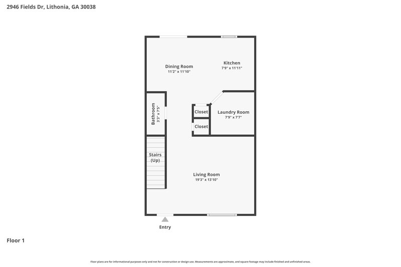 1,690/Mo, 2946 Fields Dr Lithonia, GA 30038 Floor Plan View