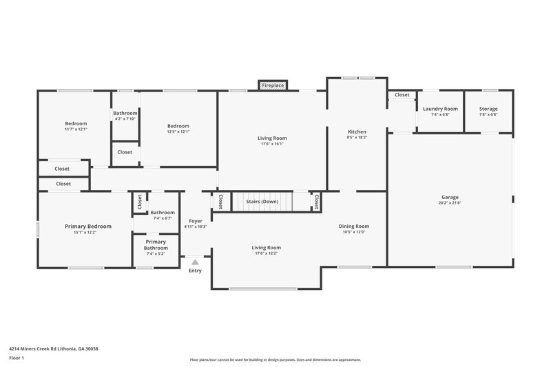 2,075/Mo, 4214 Miners Creek Rd Lithonia, GA 30038 Floor Plan View 2